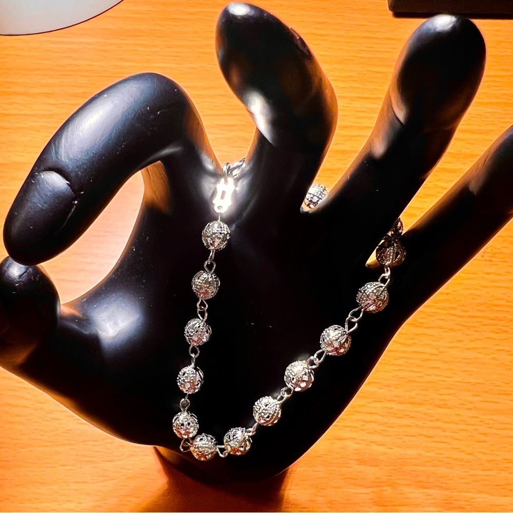 NWOT Elegant Silver Bracelet Handmade in Spain/Artisan, Lightweight Design - Picture 7 of 12